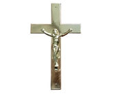 × en plastique de la taille 24 de crucifix de cercueil de Jésus de couleur argentée 14 cm pour le cercueil funèbre